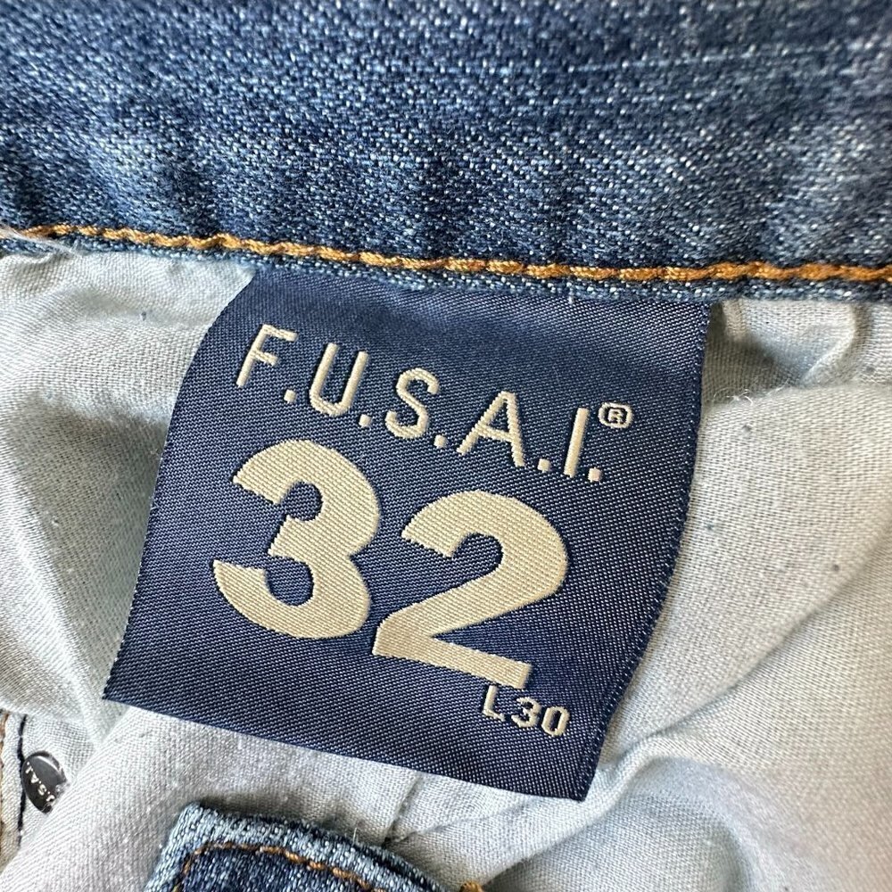 F.U.S.A.I 1997 Vintage Medium Wash Straight Leg Denim Jeans (32) - Picture 13 of 14